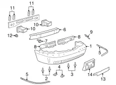 Кронштейн бампера 7W1Z-17753-A FORD