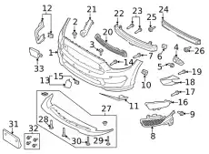 Решетка бампера FORD FR3Z-17E810-AB