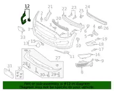 Решетка бампера FORD FR3Z-17E811-AC