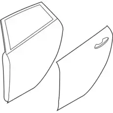 DOOR ASY REAR LESS HINGES G2BZ5824630A FORD