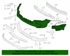 BUMPER ASY - FRONT JB5Z-17D957-FAPTM FORD