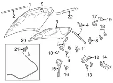 INSULATOR - HOOD FL1Z-16738-A FORD