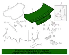 DOOR ASY - LUGGAGE COMPARTMENT FR3Z-7640110-B FORD