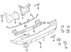 BUMPER ASY - REAR DT1Z-17906-BC FORD