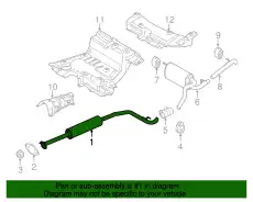 MUFFLER AND PIPE ASY - FRONT FV6Z-5230-G FORD