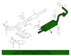 MUFFLER AND PIPE ASY FL3Z-5230-E FORD