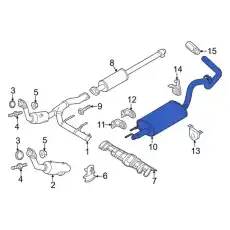 MUFFLER AND PIPE ASY - REAR GL3Z5230A FORD