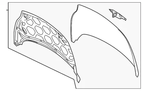 HOOD ASY - LESS HING D2BZ-16612-B FORD