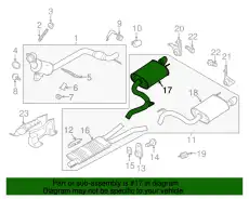 MUFFLER AND PIPE ASY - REAR FR3Z-5230-DA FORD