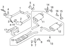 MUFFLER AND PIPE ASY - REAR FR3Z-5230-MB FORD