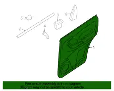 Панель обшивки двери задней 5L8Z-7827407-DAA FORD