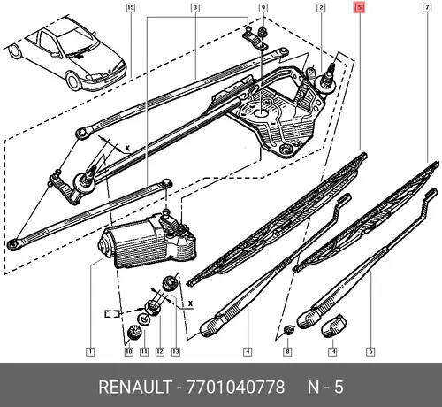 Щетка стеклоочистителя 77 01 040 778 RENAULT