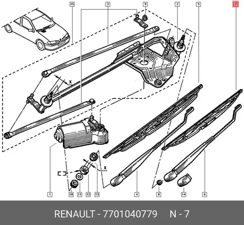 Щетка стеклоочистителя 77 01 040 779 RENAULT