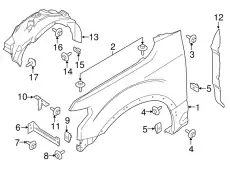 FENDER ASY - FRONT JL3Z-16006-B FORD