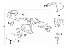 MIRROR ASY - REAR VIEW FR3Z-17682-M FORD