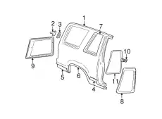 Стекло боковое F87Z-9829711-AA FORD