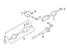 SHAFT - FRONT AXLE DG1Z-3B437-F FORD