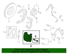 CALIPER ASY - BRAKE - LESS PAD E1GZ-2B121-A FORD
