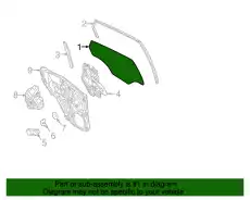 Стекло двери заднее правое BE8Z-5825712-A FORD