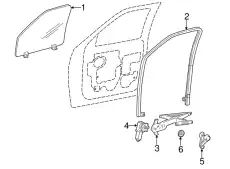 Стекло двери переднее левое 1L3Z-1521411-AA FORD
