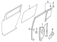Стекло двери заднее левое 8A8Z-7425713-A FORD