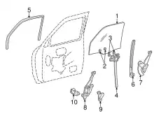 Стекло двери переднее левое 3L5Z-1021411-AA FORD