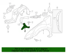 Кронштейн крыла 6H6Z-16A023-A FORD