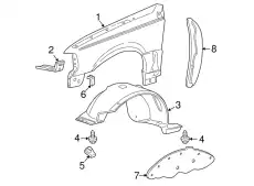 Кронштейн крыла F87Z-16A024-AA FORD