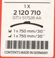 Щетка стеклоочистителя 2120710 FORD