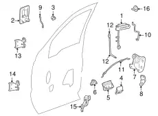 Тяга замка двери YC3Z-2521852-AAB FORD