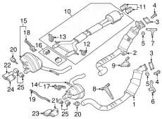 Задний глушитель 97011191263 PORSCHE