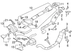 Задний глушитель 97011191226 PORSCHE