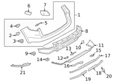 9Y0807543OK1 ЮБКА ЗАДНЕГО БАМПЕРА PORSCHE