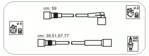 к-кт проводов!\ Opel OmegaA/Frontera 2.4 87> ODS207 JANMOR