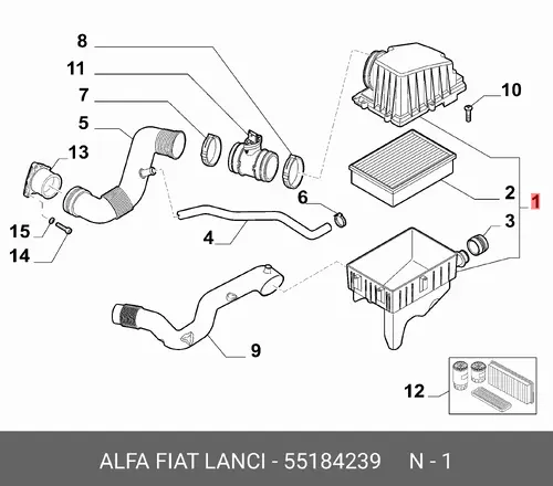 Фильтр воздушный LANCIA 55184239