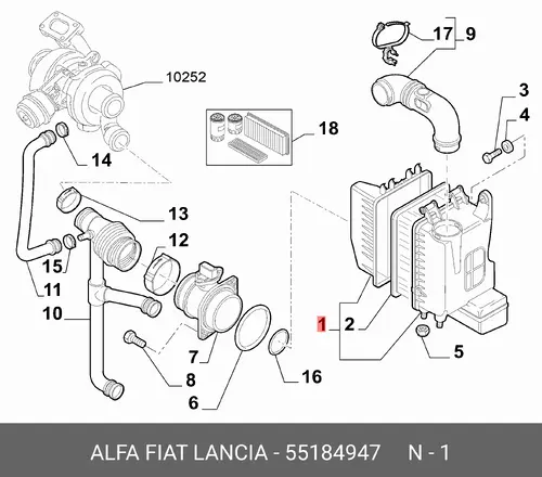 Фильтр воздушный LANCIA 55184947