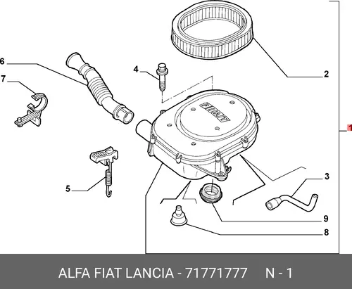Фильтр воздушный LANCIA 71771777