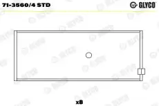 вкладыши шатунные к-кт! STD (4)\ Opel Ascona/Kadett/Omega/Senator 1.6-2.4 81> 71-3560/4 STD GLYCO