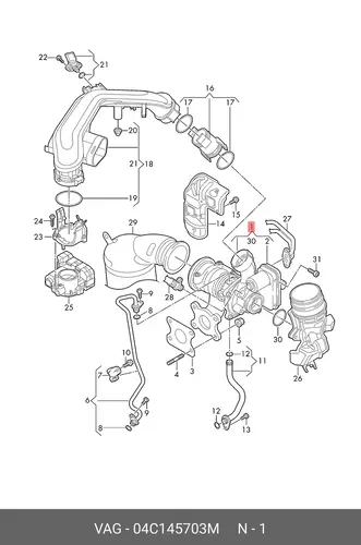 Коллектор выпускной VAG 04C145703M