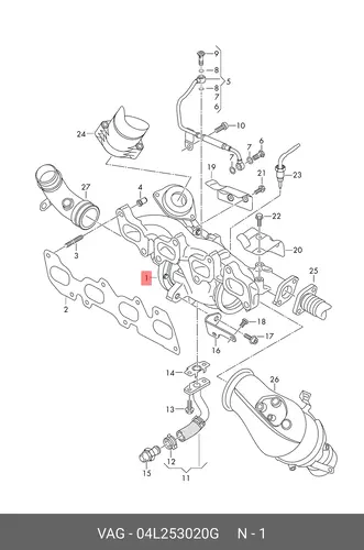 Коллектор выпускной VAG 04L253020G