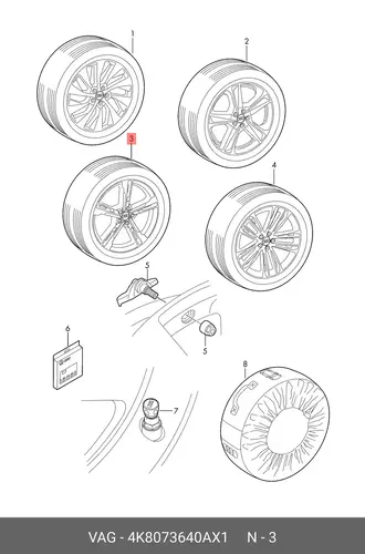 Колесо в сборе 4K8073640AX1 VAG