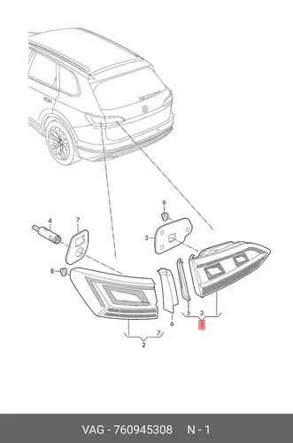 Фара противотуманная VAG 760945308
