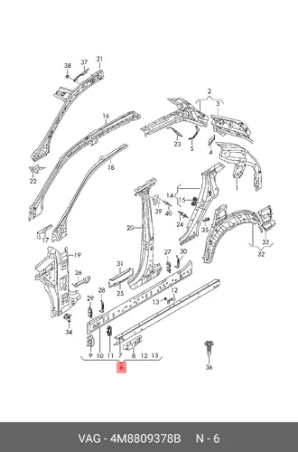 Порог 4M8809378B VAG