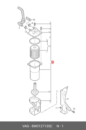 8W0127135C Водоотделитель VAG