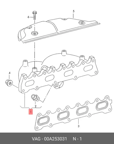Выпускной коллектор 00A253031 VAG