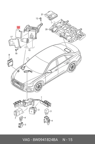Предохранитель с корпусом 8W0941824BA VAG