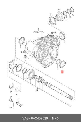 0AX409529 Манжетное уплотнение VAG