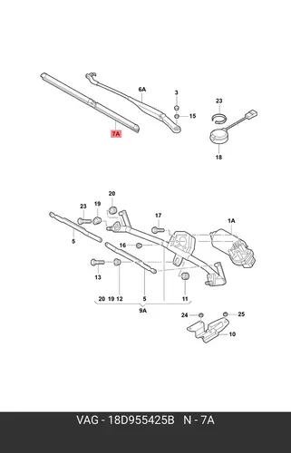 Щетка стеклоочистителя 18D955425B VAG