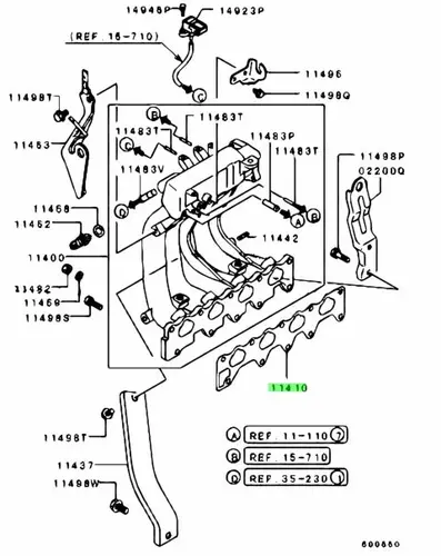 Прокладка коллектора MITSUBISHI MR314830