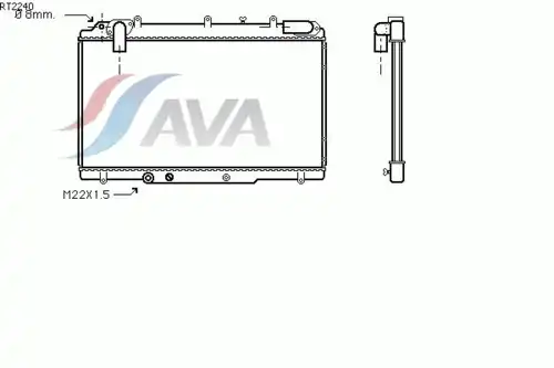 Радиатор системы охлаждения двигателя AVA RT2240